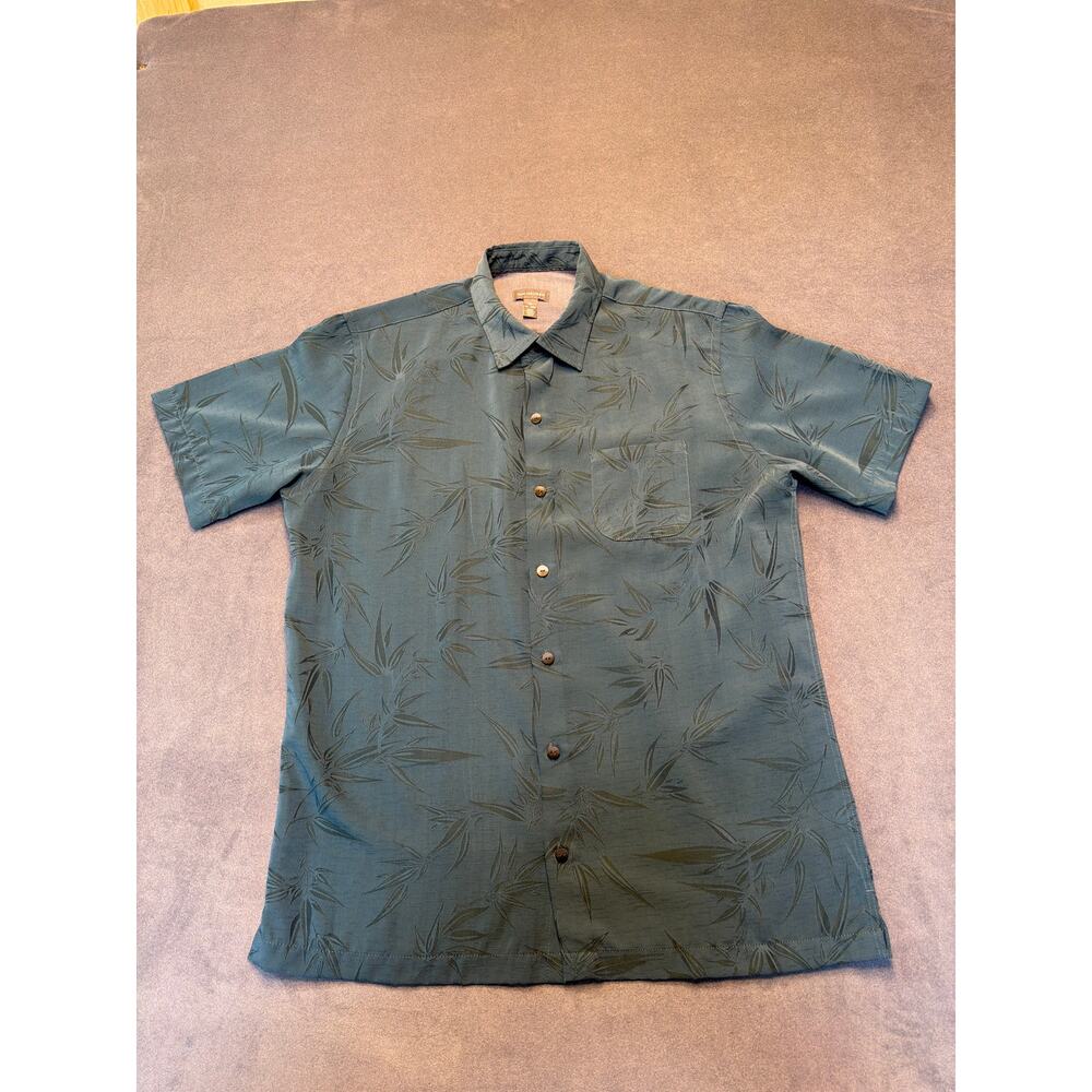 Van Heusen Blue SOFT Casual Hawaiian Short Sleeve Button Up Mens Medium Non-Iron